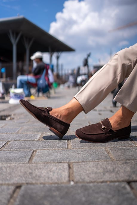 Bojoni Ace Toka Detailed Neolite Brown Suede Loafer