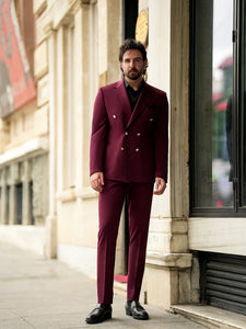 Bordeaux Double Breasted Suit 2-Piece