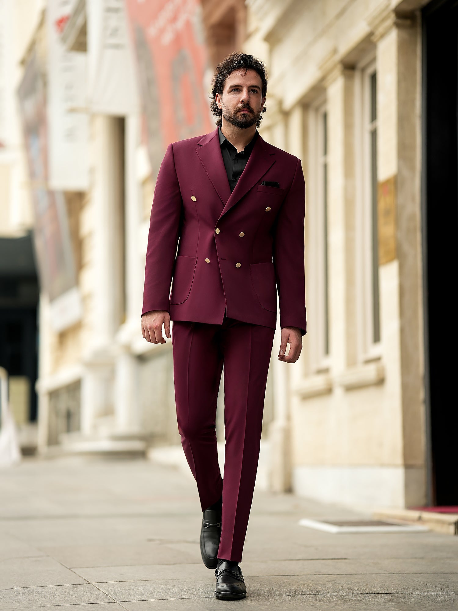 Bordeaux Double Breasted Suit 2-Piece