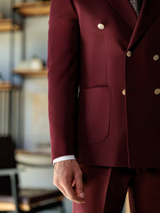 Bordeaux Double Breasted Suit 2-Piece