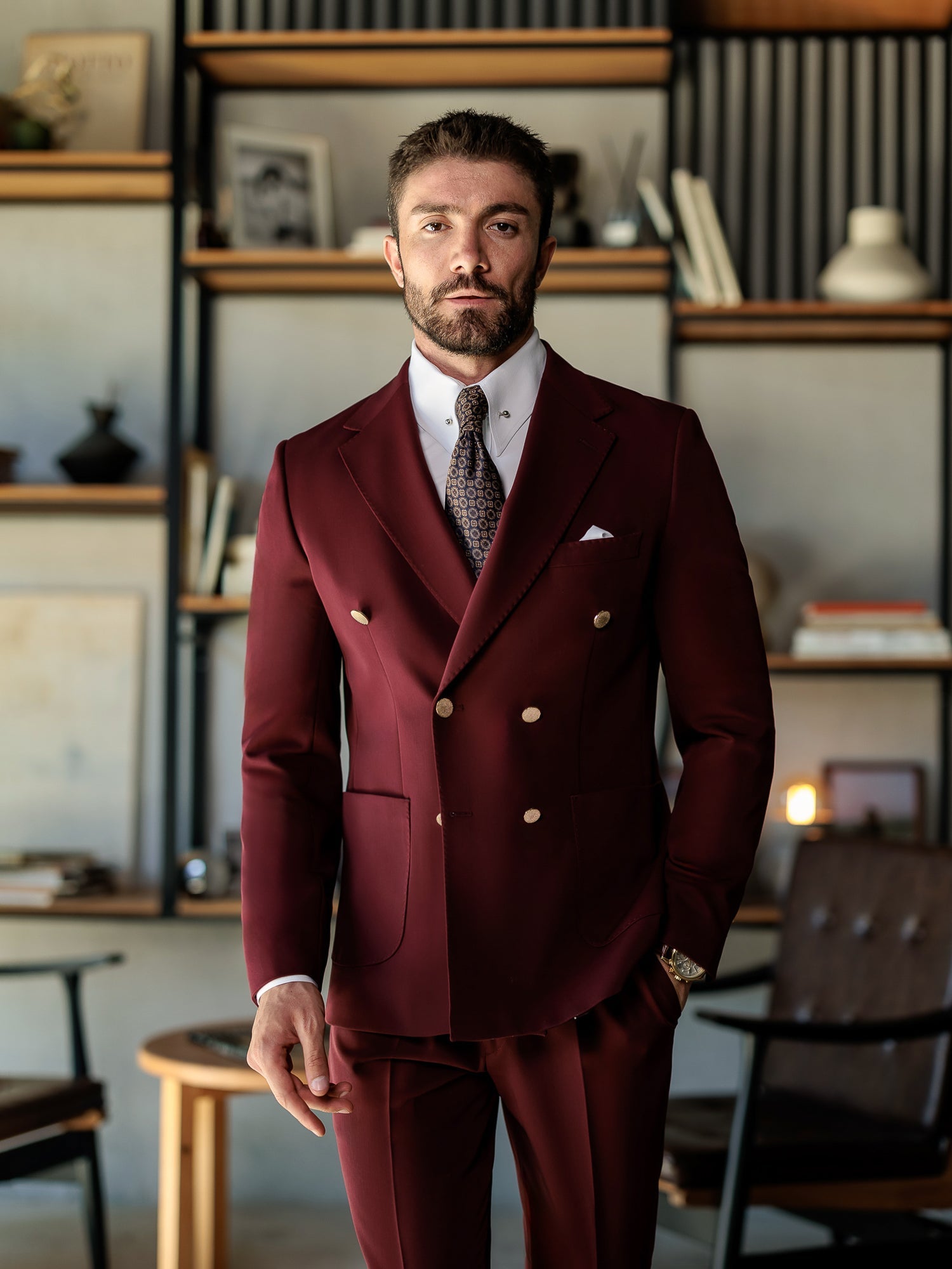 Bordeaux Double Breasted Suit 2-Piece