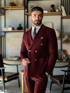 Bordeaux Double Breasted Suit 2-Piece