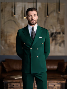 Green Double Breasted Suit 2-Piece