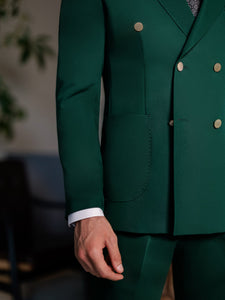 Green Double Breasted Suit 2-Piece