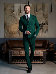 Green Double Breasted Suit 2-Piece