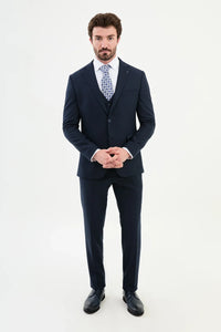 Bojoni Capena Navy Blue  Slim Fit Suit