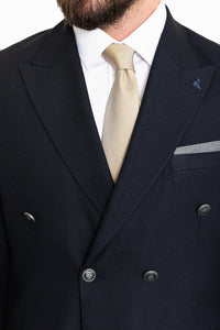 Bojoni Capena Navy Blue Double Breasted Slim Fit Suit