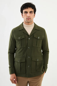 Bojoni Capena Safari Plain Green  Slim Fit Coat