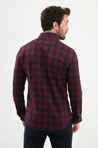 Bojoni Capena Check Slim Fit Red Shirt