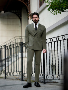 Khaki Double Breasted Suit 2-Piece