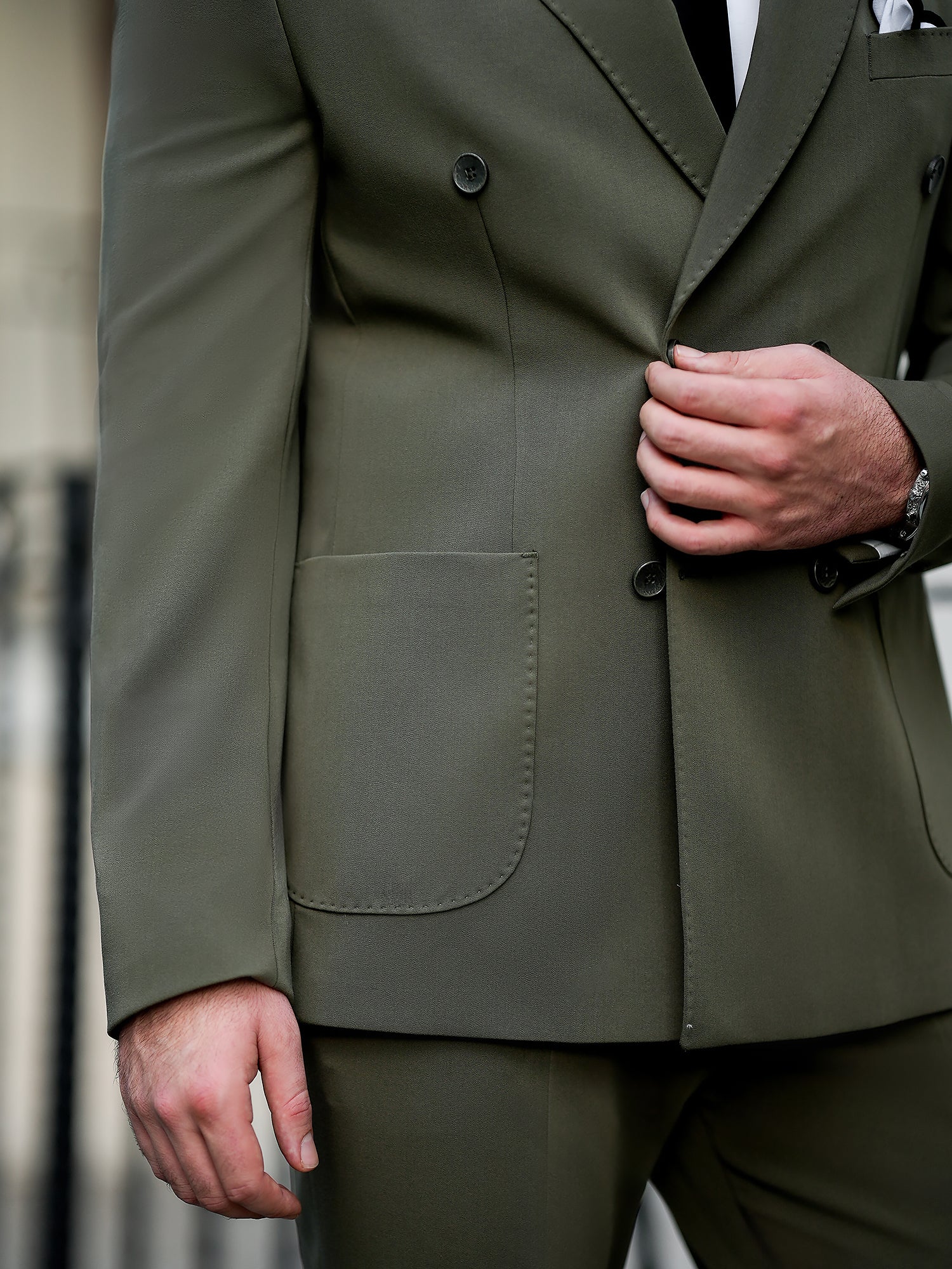 Khaki Double Breasted Suit 2-Piece