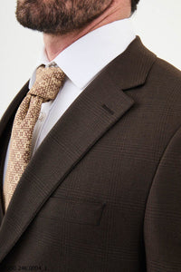 Belmonte Brown Plaid Classic Slim Fit Suit