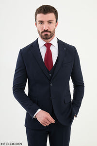 Belmonte Navy Blue Classic Slim Fit Suit