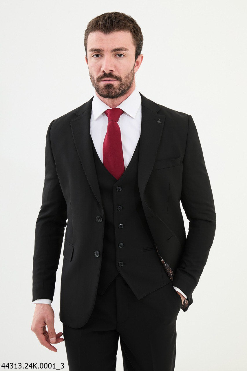 Belmonte Black Classic Slim Fit Suit