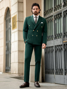 Green Double Breasted Suit 2-Piece