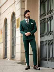 Green Double Breasted Suit 2-Piece