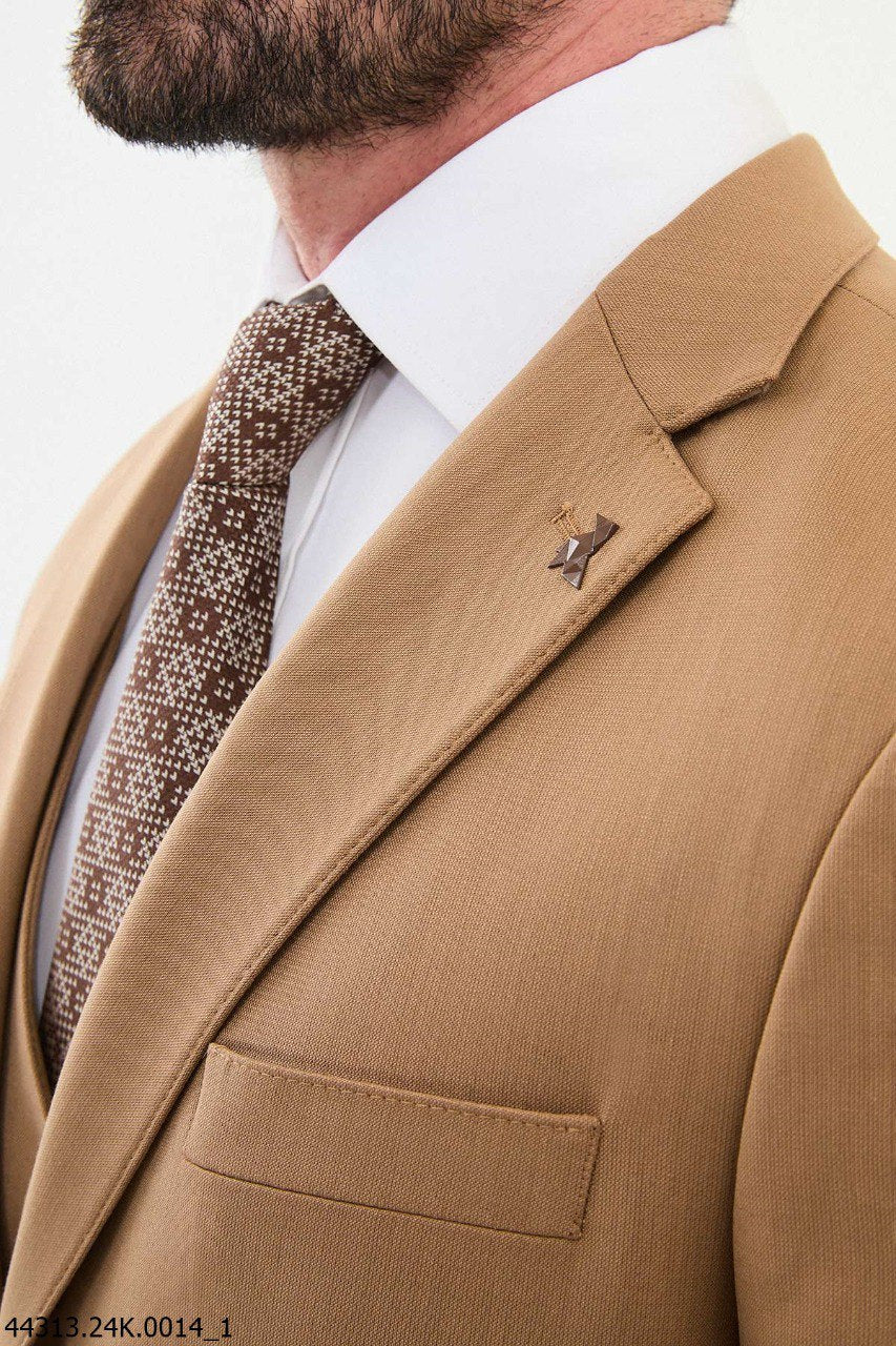 Belmonte Camel Classic Slim Fit Suit