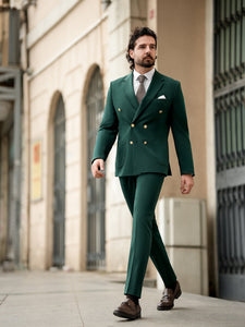 Green Double Breasted Suit 2-Piece