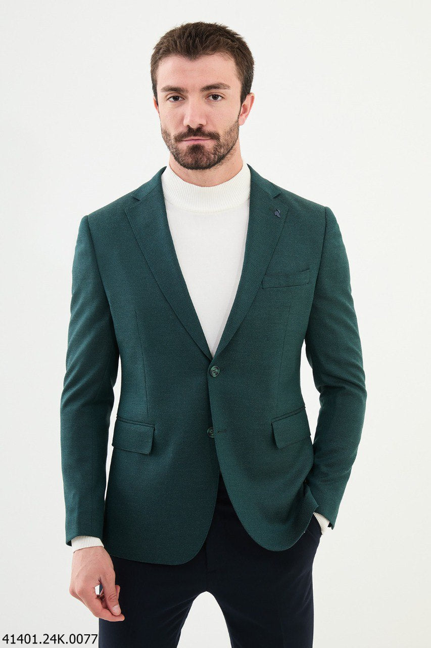 Bojoni Belmonte Slim Fit Green Blazer