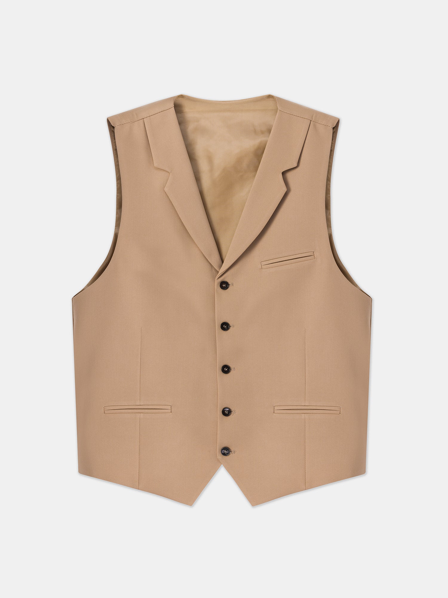 Camel Single Breasted Vest