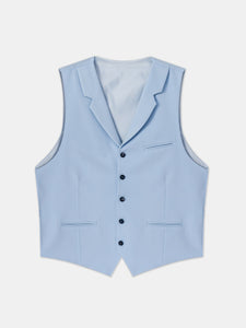 Sky-Blue Single Breasted Vest