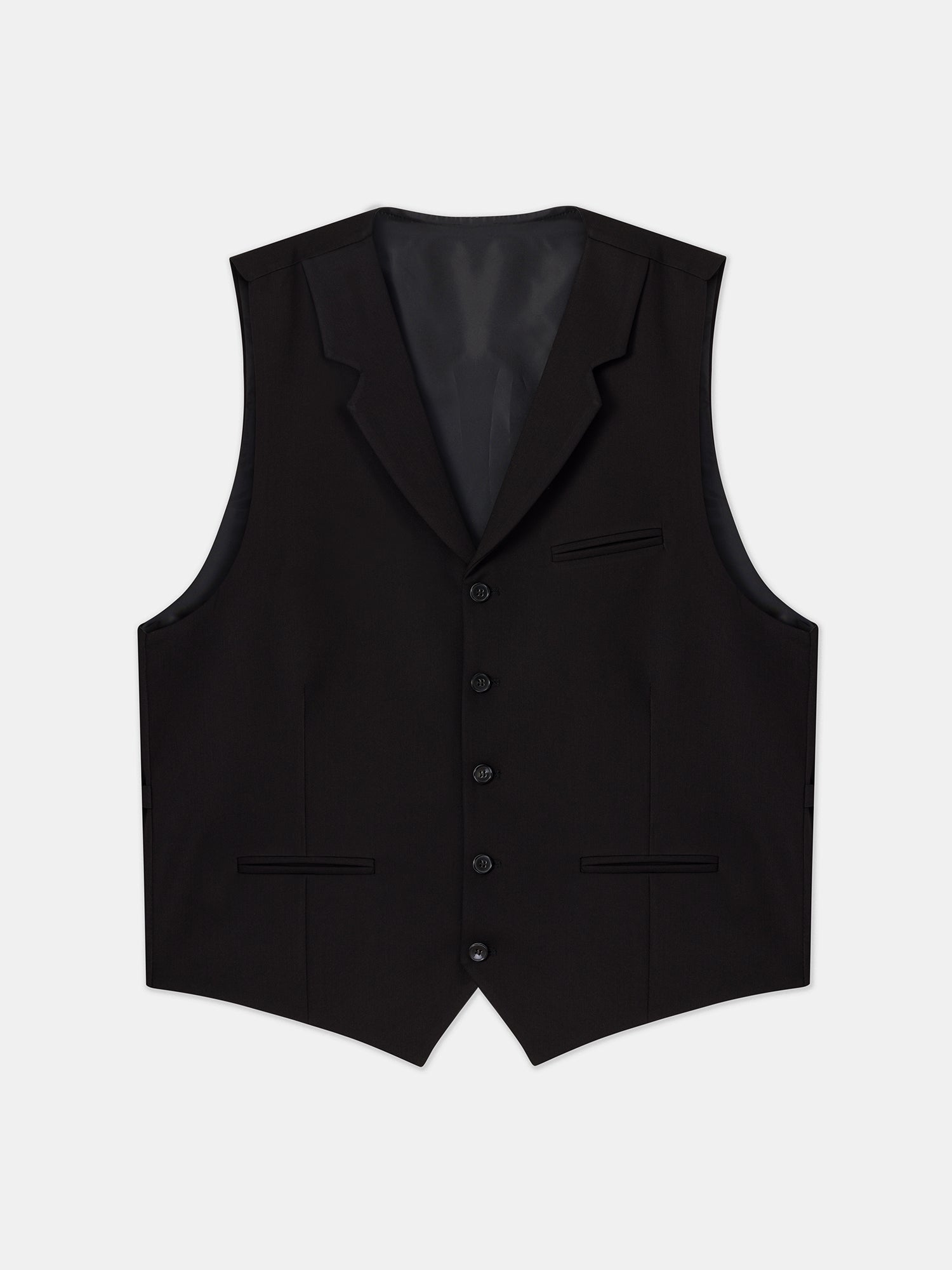 Black Single Breasted Vest