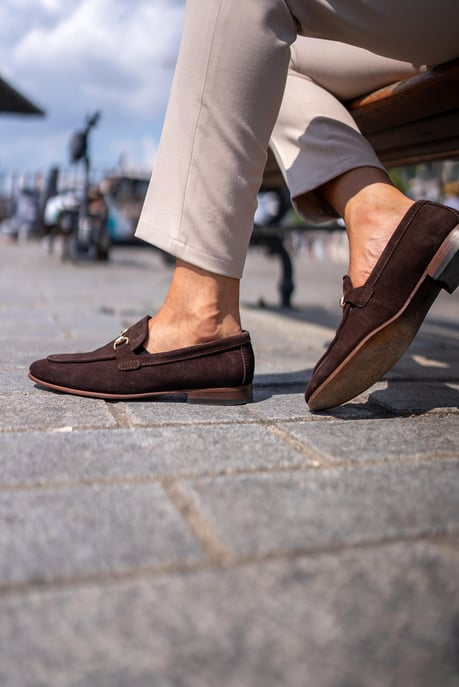 Bojoni Ace Toka Detailed Neolite Brown Suede Loafer