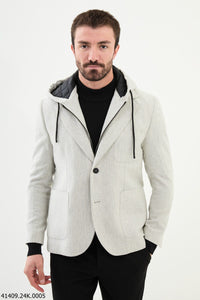 Belmonte Slim Fit Beige Hood Blazer