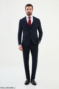 Belmonte Navy Blue Classic Slim Fit Suit