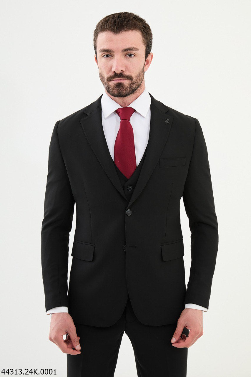 Belmonte Black Classic Slim Fit Suit