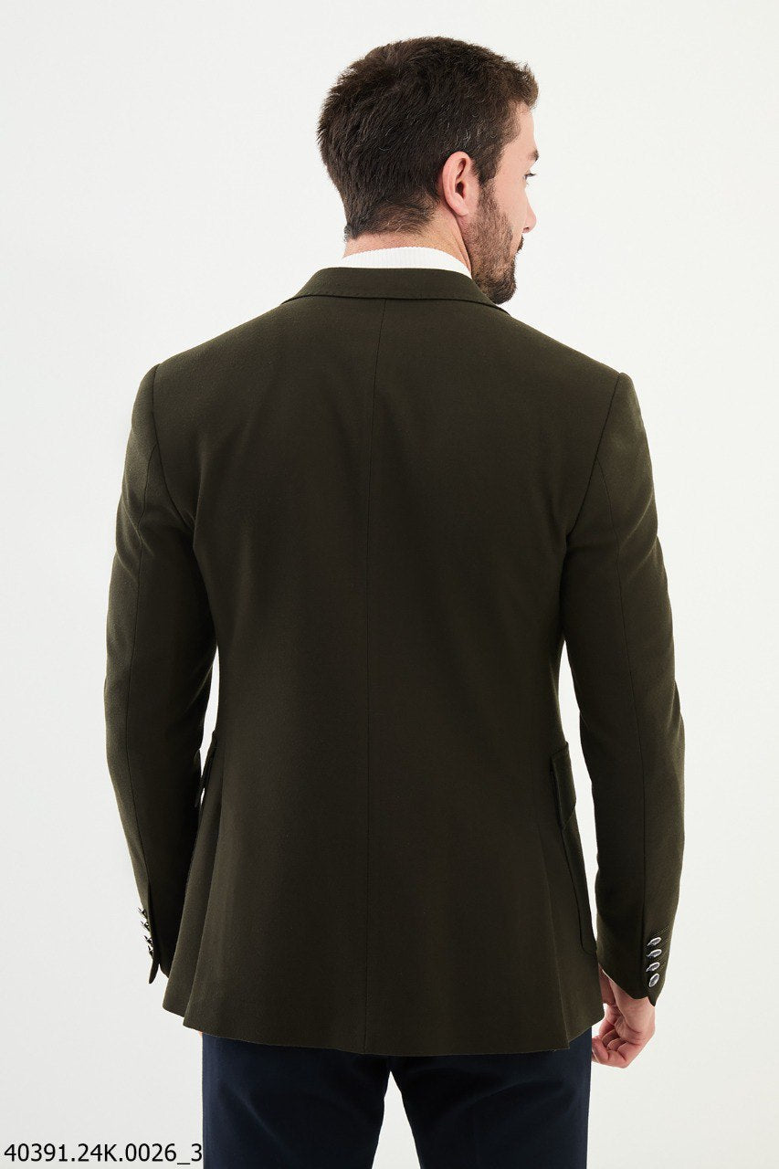 Belmonte Slim Fit Khaki Blazer