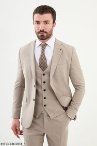 Belmonte Beige Classic Slim Fit Suit