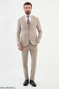 Belmonte Beige Classic Slim Fit Suit