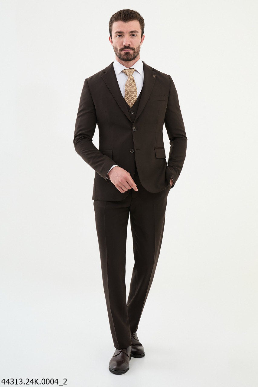 Belmonte Brown Classic Slim Fit Suit