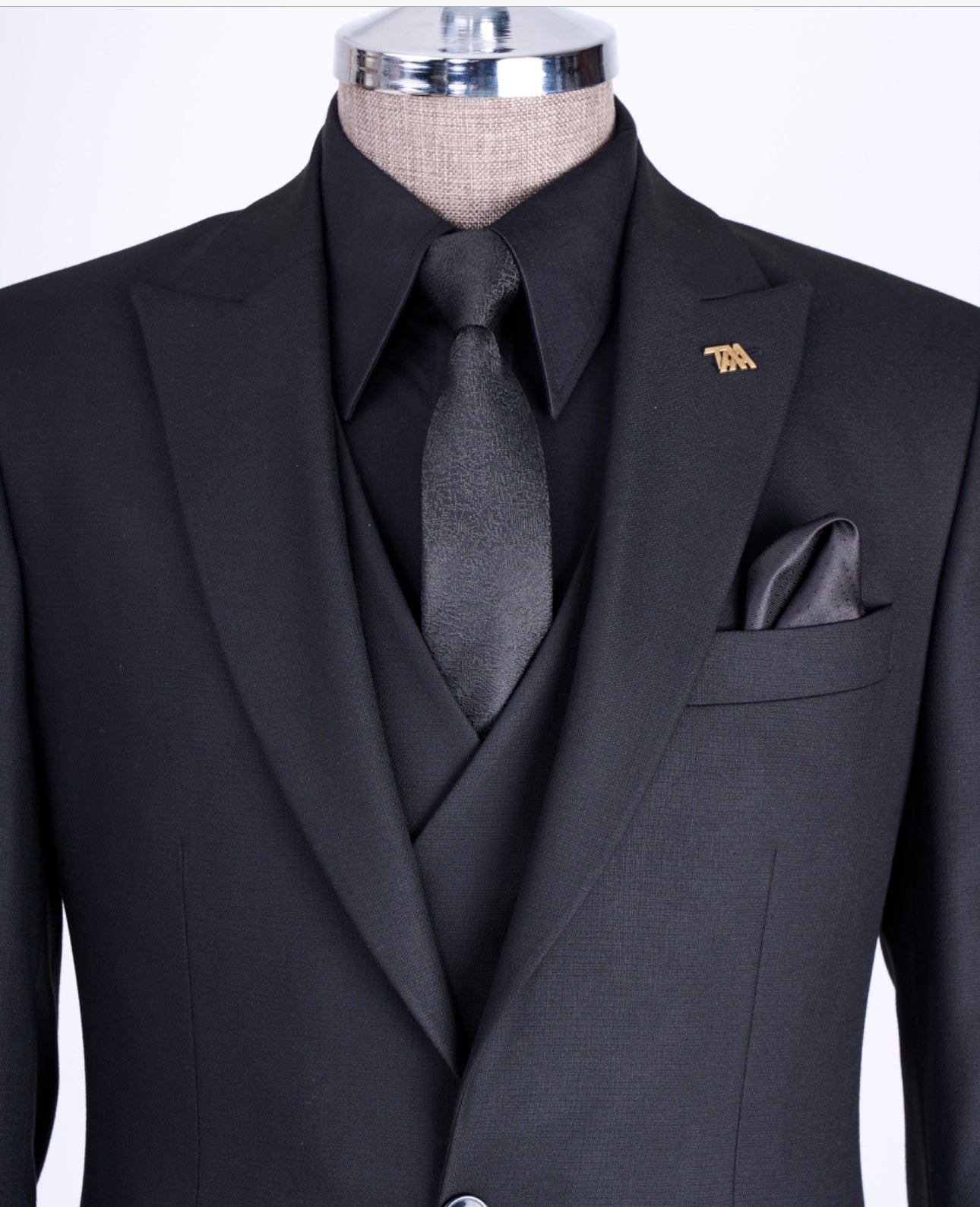 Bojoni Chicago Slim Fit Special Design Black Suit