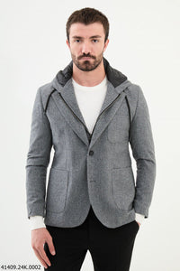 Belmonte Slim Fit Gray Hood Blazer