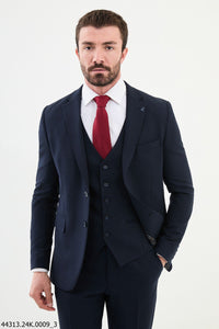 Belmonte Navy Blue Classic Slim Fit Suit