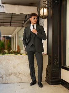Anthracite Italian 3-Piece Slim Fit Suit