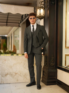 Anthracite Italian 3-Piece Slim Fit Suit