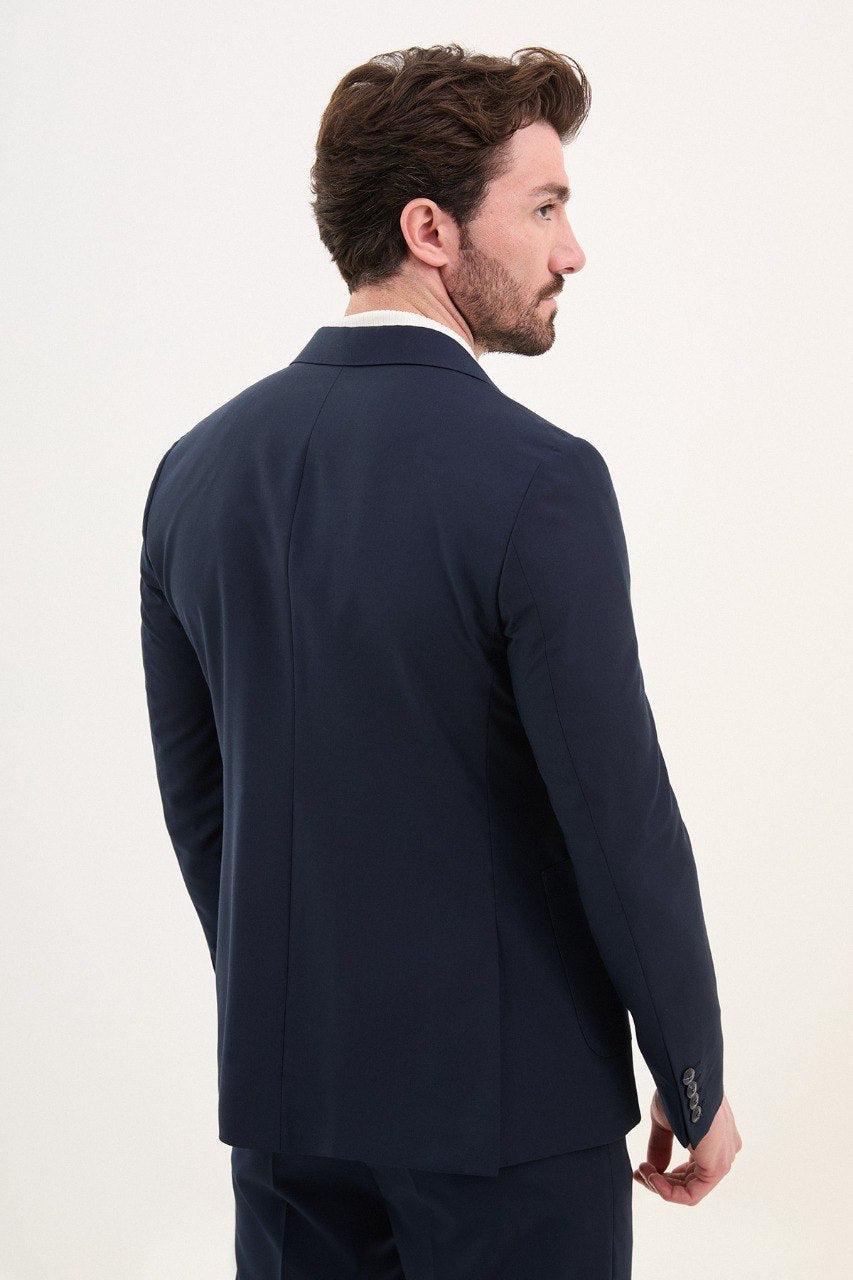 Bojoni Trivento Navy Blue Double Breasted  Classic Slim Fit Suit