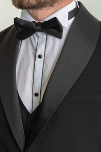 Bojoni Trivento Black Royal Classic Slim Fit Shawl Collar Suit Tuxedo