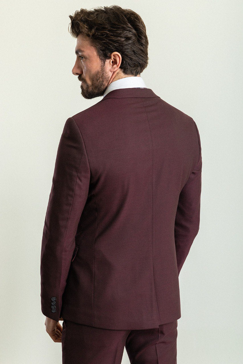 Bojoni Trivento Burgundy 2 Pieces  Slim Fit Suit