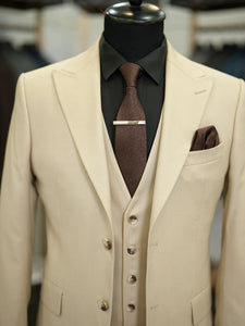 Bojoni Maison Beige Slim Fit Suit