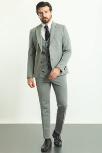 Bojoni Trivento Classic Gray Vest Slim Fit Suit