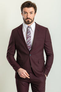 Bojoni Trivento Burgundy 2 Pieces  Slim Fit Suit