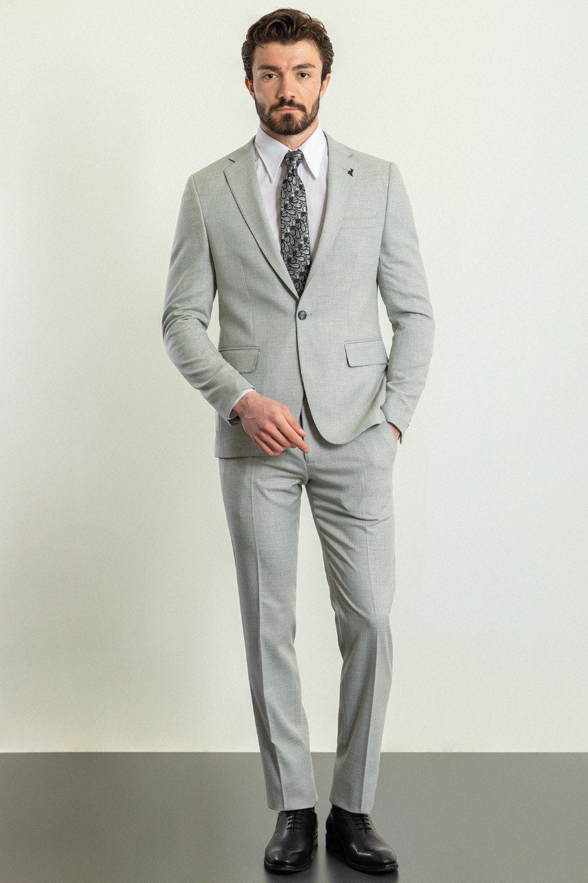 Bojoni Trivento Gray 2 Pieces  Slim Fit Suit