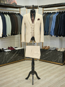 Bojoni Maison Beige Slim Fit Suit