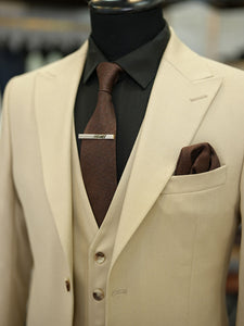 Bojoni Maison Beige Slim Fit Suit