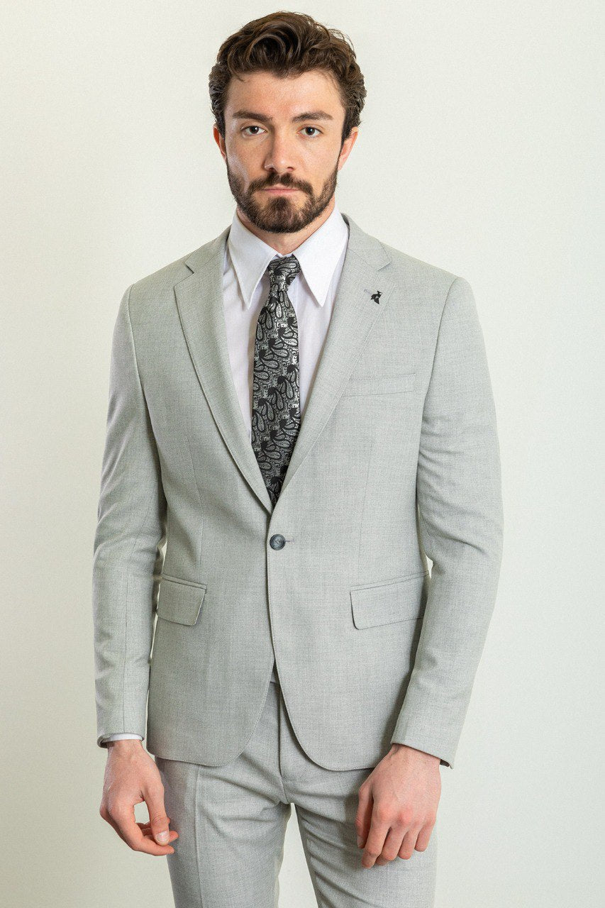 Bojoni Trivento Gray 2 Pieces  Slim Fit Suit