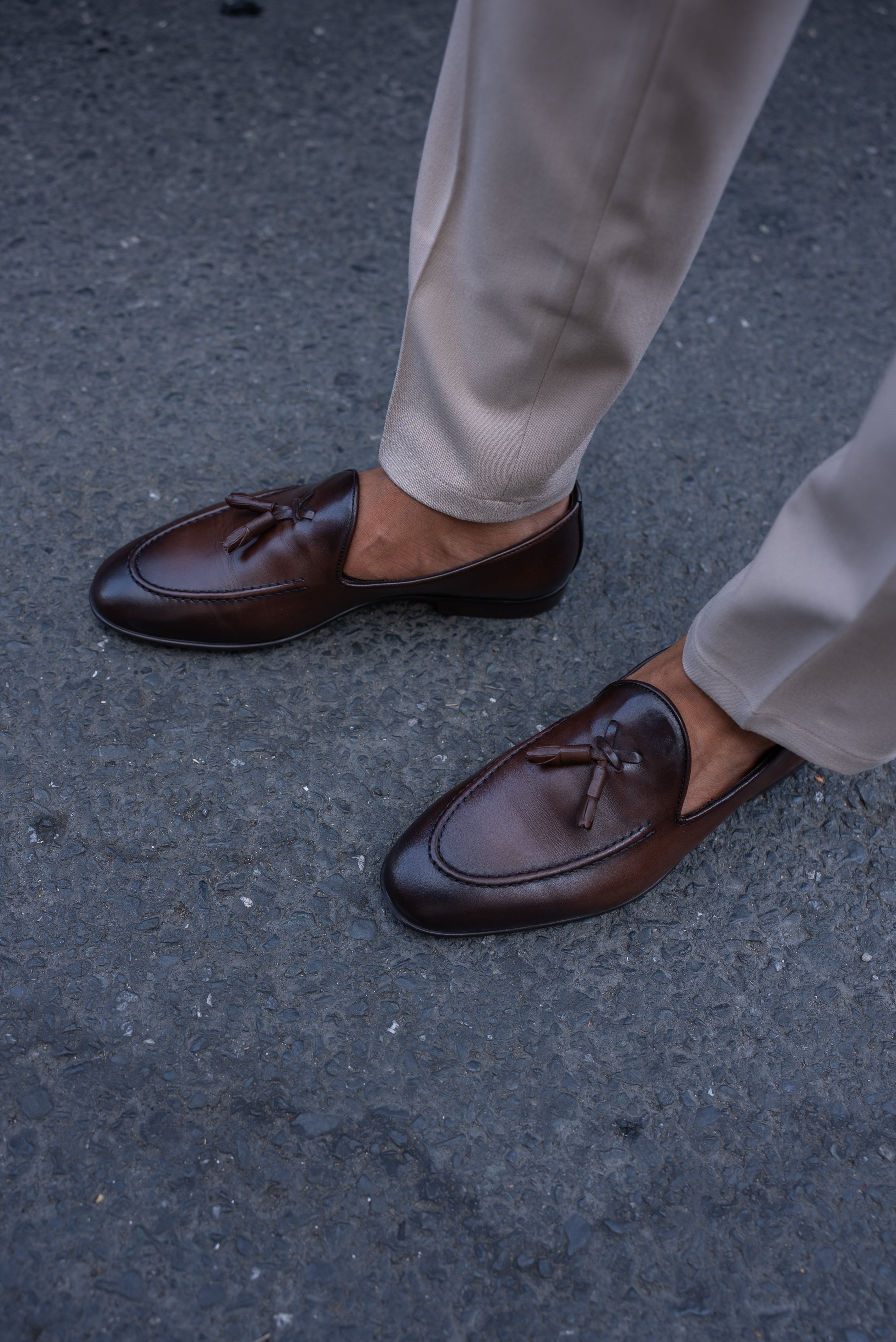 Bojoni Bravo Brown Tassel Detail Leather Loafers